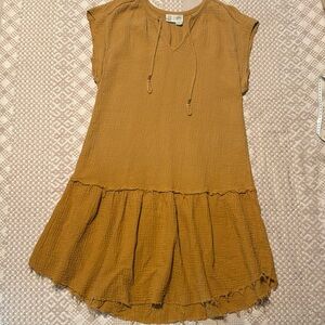 Anthropologie Lydia Ombre Tunic Dress in Gold